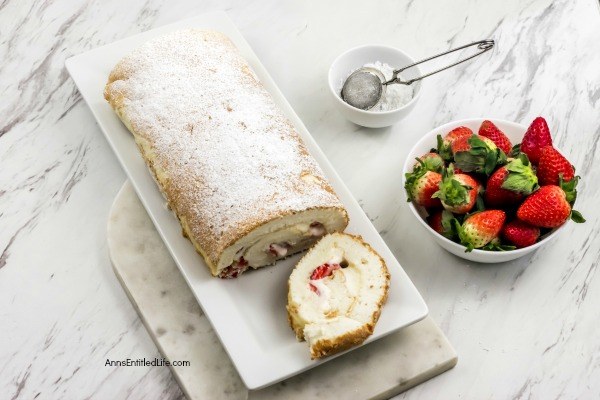 Easy Angel Food Cake Roll Recipe. This sweet and creamy, easy to make angel food cake roll is a strawberry and cream delight!! Make this angel food cake roll tonight; it is the perfect dessert to serve family and friends who may want something a little lighter at the end of your fabulous meal.