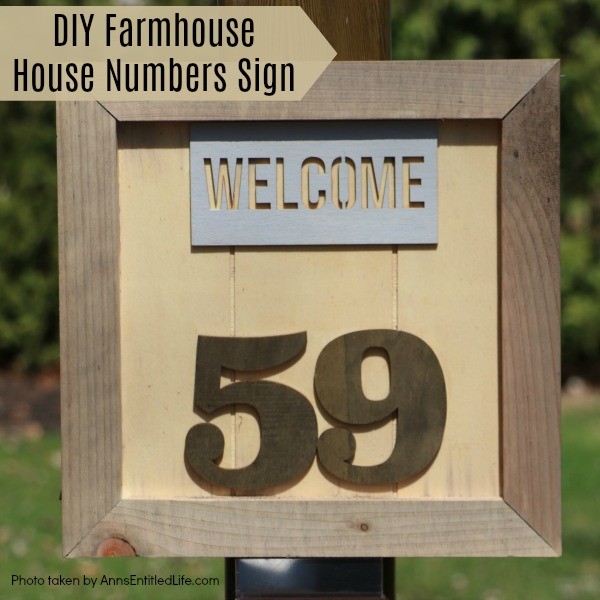 DIY Farmhouse House Numbers Sign. This cute little rustic plaque is fun to make. Large or small, this farmhouse house number sign can be sized to your house so it will fit perfectly in your chosen space. The easy to follow step-by-step tutorial will show you how to make this basic wooden sign look unique, fashionable, and charming.