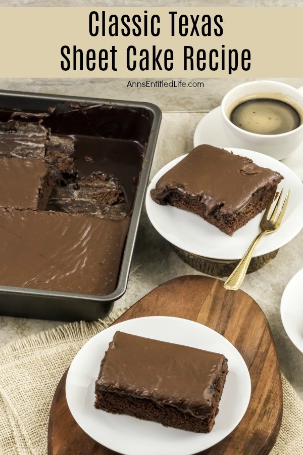 Classic Texas Sheet Cake Recipe. This old-fashioned chocolate cake recipe is so simple to make! My Grandmother made this exact recipe for many an occasion when I was growing up. This classic, chocolate Texas sheet cake is moist, sweet and totally decadent.