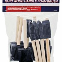 Rock Ridge Tools Variety Pack of Foam Sponge Wood Handle Paint Brush Set (Value Pack 10). Lightweight, Durable and Great for Acrylics, Stains, Varnishes, Crafts and Art Projects for Kids and Adults