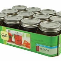 Ball 60000 Half Pint (8 oz.) Regular Mouth Mason Jars w/ Cap - Set of 12 AEP