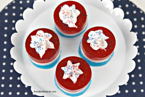 Red, White, and Blue Jello Shots Recipe. Having a party? These fabulous red, white, and blue Jello shots are perfect for the 4th of July, Memorial Day, or any other patriotic holiday gathering. Whether you are packing a picnic, having a backyard BBQ, or want something special to take to Independence Day festivities with family and friends, these terrific Jello shots are what your holiday celebration needs!