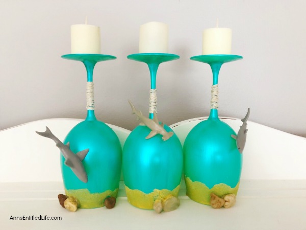 Easy and Inexpensive DIY Beach Inspired Frosted Wine Glasses