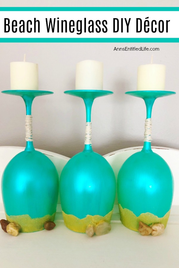 Easy and Inexpensive DIY Beach Inspired Frosted Wine Glasses