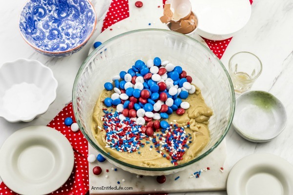 Fireworks Blondies Recipe. These fun, easy to make Fireworks Blondies are the perfect treat for your patriotic celebration. These delicious little bars transport well. Add M&Ms, sprinkles, red, white, blue jimmies or stars to customize your Independence Day dessert.