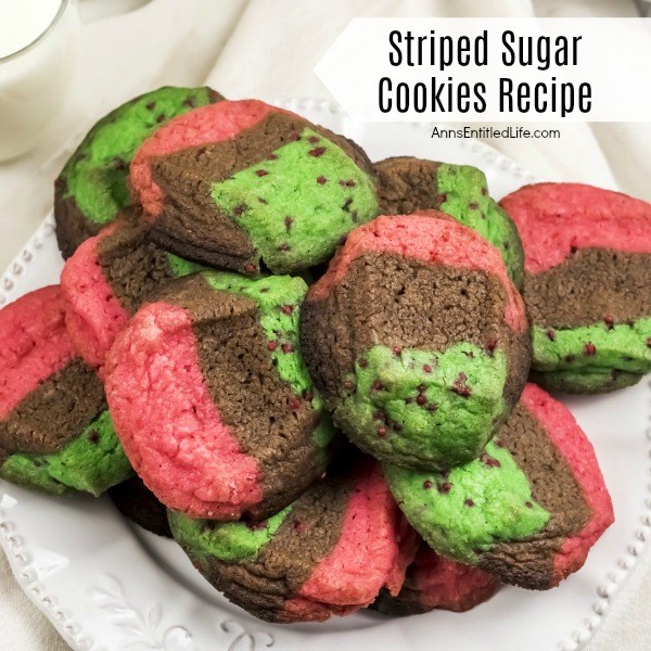 Striped Sugar Cookies Recipe. Red, green and chocolate striped sugar cookies are perfect for the holidays! You can change the colors to adapt to different times of the year. These delicious striped sugar cookies (sometimes called zebra cookies), are a wonderful, easy to make, cookie treat.