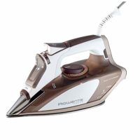 Rowenta DW5080 1700-Watt Micro Steam Iron Stainless Steel Soleplate with Auto-Off, 400-Hole, Brown