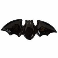 Halloween Collection, Bat Sectioned Serving Dish, Black