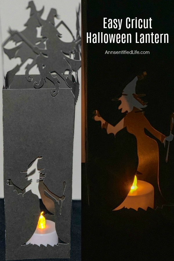 black paper witch lantern with tealight flame-less candle