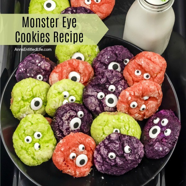 Monster Eye Cookies Recipe. Need a Halloween treat idea? These Monster Eye Cookies are just what you are looking for! These terrific tasting crinkle cookies are easy to make and are perfect for Halloween parties, Monster parties, or an after school snack! These not-so-spooky monster cookies are fun, festive and super cute.