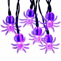 RECESKY Purple Spider String Lights Build-in Timer - 40 LED 14ft Battery Operated Halloween String Lights for Halloween Party Decor, Halloween Decoration, Halloween Lighting, House, Garden, Yard