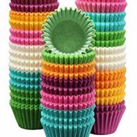 MontoPack 300-Pack Holiday Party Paper Baking Cups - No Smell, Safe Food Grade Inks and Paper Grease Proof Cupcake Liners Perfect Cups for Cake Balls, Muffins, Cupcakes, and Candies
