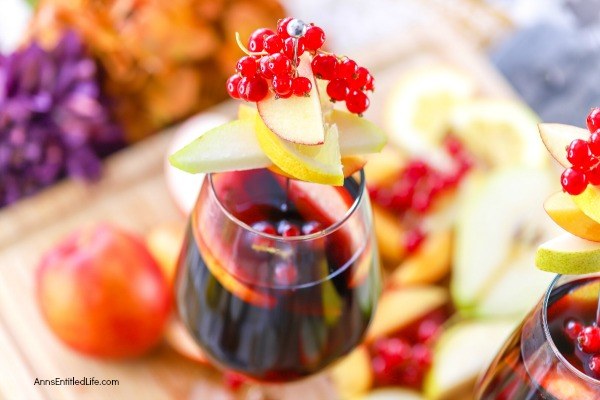 Autumn Harvest Sangria Recipe. This delicious autumn harvest sangria is the perfect recipe for fall! Made with delicious fruits from the bountiful gathering of end-of-season produce, this fall sangria recipe is perfect for gatherings or feasts! Try this fabulous sangria recipe tonight.