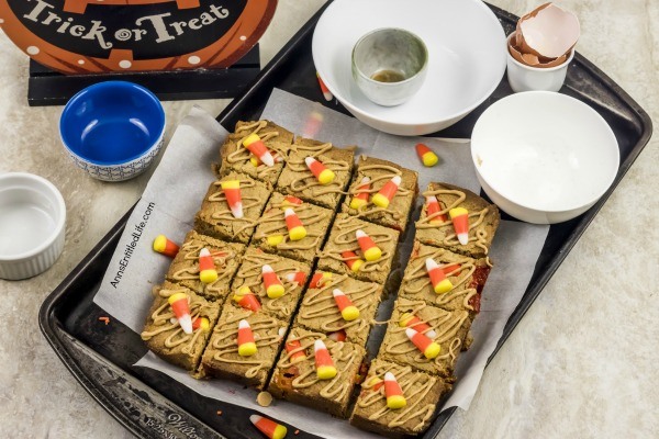 Peanut Butter Candy Corn Blondies Bars Recipe. These fun and easy to make Peanut Butter Candy Corn Blondies are the perfect treat for fall. These delicious little bars transport well, are great in lunch boxes, as an after-dinner dessert, or a late-night snack. Make these terrific Peanut Butter Candy Corn Blondies Bars today; your family will thank you!