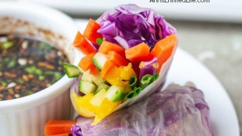 Rainbow Spring Rolls with Sweet and Spicy Dipping Sauce