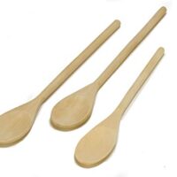 IMUSA USA IMU-71109 Wood Spoon Set 3-Piece, Tan