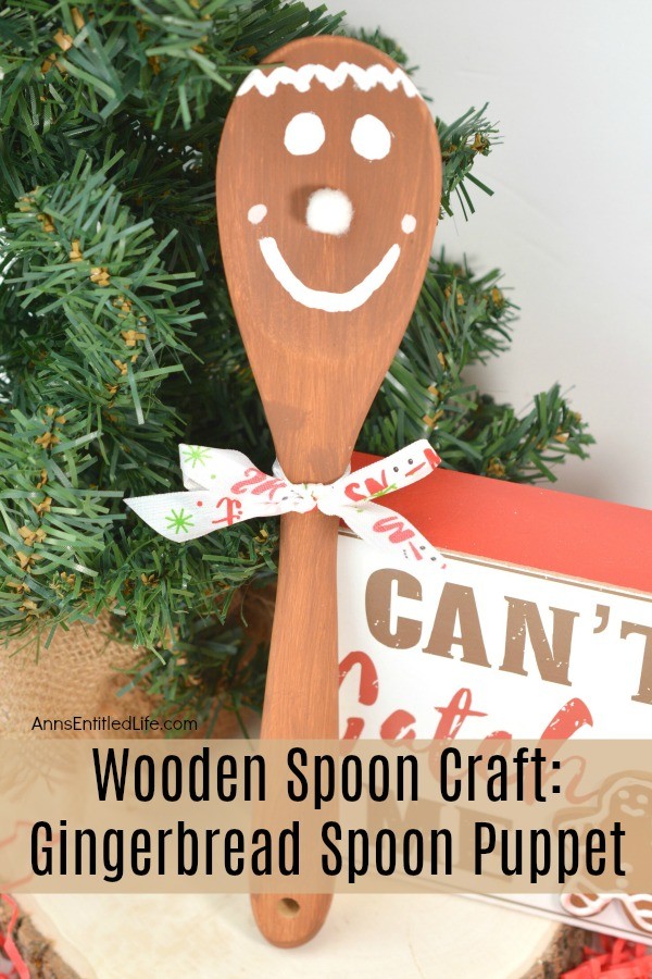 Wooden Spoon Craft: Gingerbread Spoon Puppet. This sweet little gingerbread spoon puppet looks good enough to eat, but it is actually wonderfully fun holiday decor your children (or you) can make quickly and easily by following these step by step directions. Great holiday fun for children of all ages!