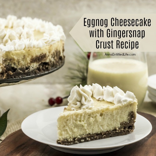 Eggnog Cheesecake with Gingersnap Crust Recipe. Three of the most iconic flavors for the holidays come together in this Eggnog Cheesecake recipe. The creamy sensation of cheesecake makes the perfect pairing for the smooth and spicy tastes of eggnog. All while sitting on top of a gingersnap crust. You may think about making two because this cheesecake will be irresistible and gone in an instant.