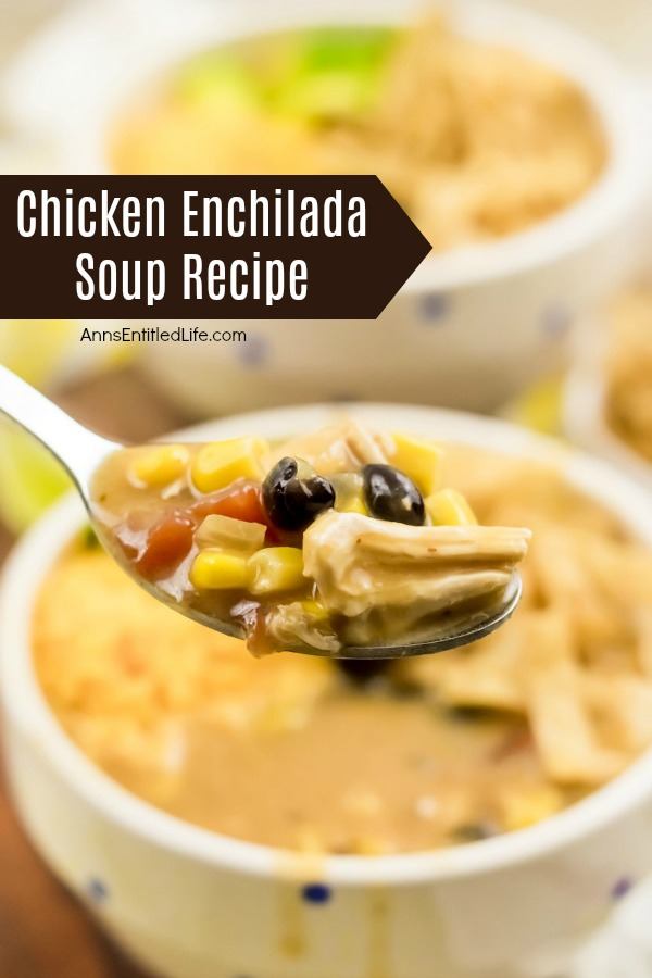 Chicken Enchilada Soup Recipe. Warm-up during those chilly winter months with a welcoming bowl of this Chicken Enchilada Soup. Capture all your favorite enchilada flavors in this easy and quick recipe. Black beans, juicy chicken, corn, and other staple enchilada ingredients come together to make the perfect soup recipe!