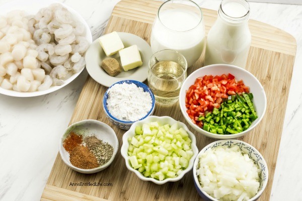 Creamy Seafood Soup Recipe. If you like seafood, you are going to love this fabulous, spicy, easy to make creamy seafood soup recipe! Loaded with shrimp and scallops, this seafood soup can be served by itself, or over rice, for a delicious dinner starter, or lunchtime meal.