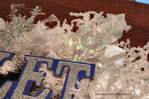 Let It Snow Wreath. This beautiful, blingy let it snow wreath is so easy to make! If you are looking for a fun and simple winter craft project to hang on your front door or over your fireplace mantel, you will want to make this sparkly winter wreath.