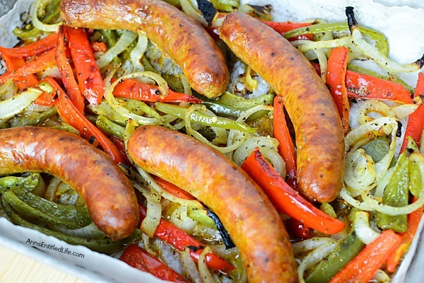 Oven Roasted Spicy Sausage and Vegetables Recipe. Need a fast and easy dinner recipe? This one-pan meal of oven-roasted spicy sausage and vegetables is just what your family ordered. This flavorful dinner can be served alone, over rice, or as a sandwich in a roll. Try this terrific recipe tonight!