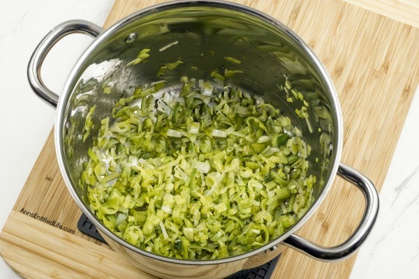 Potato–Leek Soup Recipe. Smooth, creamy, buttery, and flavorful, this terrific potato-leek soup is perfect when the weather turns chilly. Potato-leek soup, or potage parmentier (potato and leek), is a classic French soup. Served with fresh bread this delicious potato-leek soup is a great lunchtime meal, or excellent for a dinnertime appetizer.