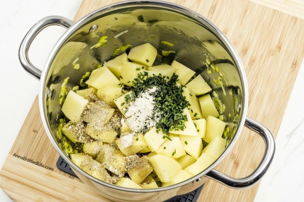 Potato–Leek Soup Recipe. Smooth, creamy, buttery, and flavorful, this terrific potato-leek soup is perfect when the weather turns chilly. Potato-leek soup, or potage parmentier (potato and leek), is a classic French soup. Served with fresh bread this delicious potato-leek soup is a great lunchtime meal, or excellent for a dinnertime appetizer.