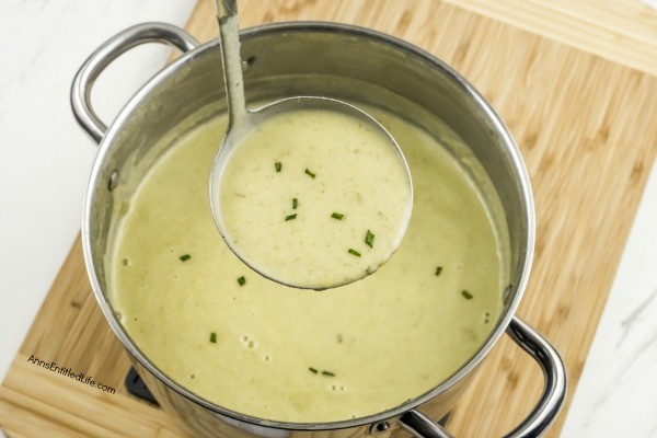 Potato–Leek Soup Recipe. Smooth, creamy, buttery, and flavorful, this terrific potato-leek soup is perfect when the weather turns chilly. Potato-leek soup, or potage parmentier (potato and leek), is a classic French soup. Served with fresh bread this delicious potato-leek soup is a great lunchtime meal, or excellent for a dinnertime appetizer.