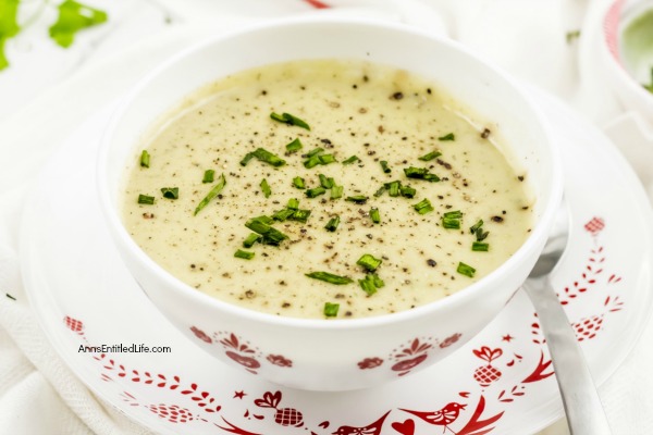 Potato–Leek Soup Recipe. Smooth, creamy, buttery, and flavorful, this terrific potato-leek soup is perfect when the weather turns chilly. Potato-leek soup, or potage parmentier (potato and leek), is a classic French soup. Served with fresh bread this delicious potato-leek soup is a great lunchtime meal, or excellent for a dinnertime appetizer.