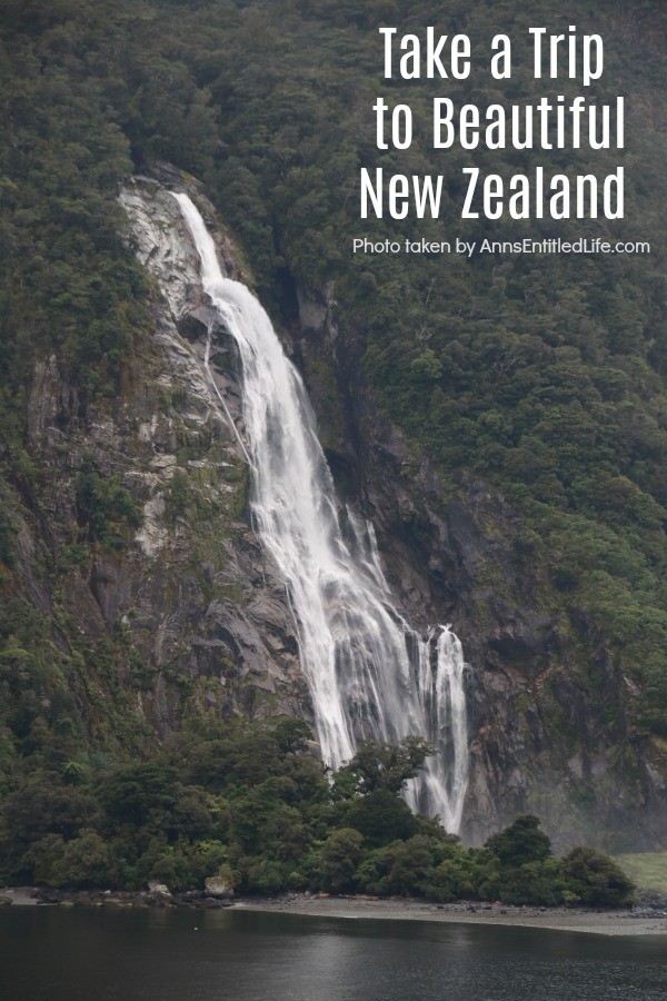 Photo of waterfall in the New Zealand fiords