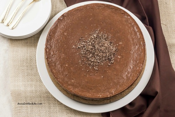 Chocolate Cheesecake Recipe. Satisfy those chocolate cravings with this rich and delicious cheesecake recipe. If you like chocolate, and if you like cheesecake, you want to give this recipe a try! Smooth, decadent, and creamy accurately describe this fabulous chocolate dessert recipe.