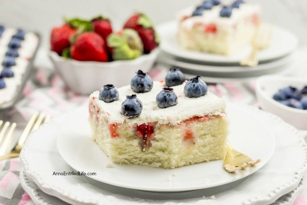 Strawberry Vanilla Poke Cake Recipe. This old fashioned, from scratch, vanilla poke cake uses fresh, homemade strawberry syrup for a natural fruity taste. This from scratch cake is easier to make than you think! Make this delicious strawberry vanilla poke cake recipe today!