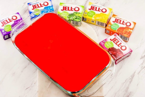 Ribbon Salad Recipe. This Jello Ribbon Salad will take you back a few years with its colorful layers of fun. Layers of sour cream and six flavors of jello make up this old fashioned, and classic, salad. A great side dish or dessert for barbecues or any type of get together.