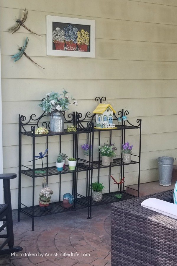 Backyard Patio Oasis. This is our backyard patio oasis. It is where we can go to relax on a beautiful summer day. Entertaining is a breeze with the three different seating areas, and I still have a patio container garden!