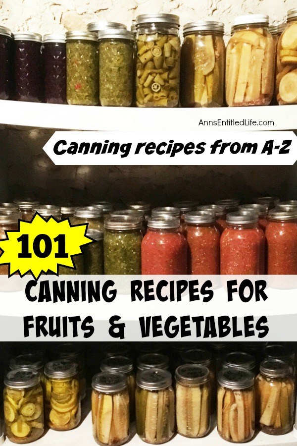 Three shelves filled with home canned vegetables.