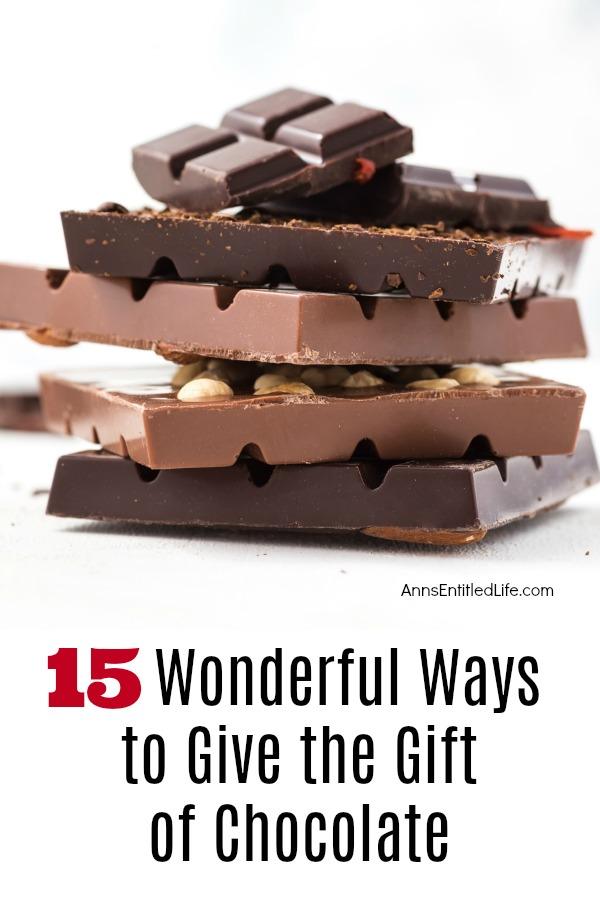 a stack of assorted chocolate pieces against a white background