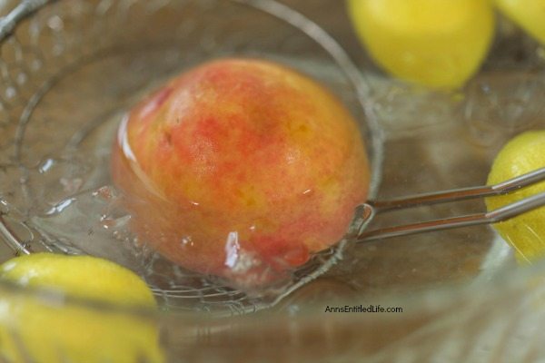 Canned Drunken Vanilla Bourbon Peaches Recipe. Canning peaches is a delicious way to preserve your fresh fruit peaches to eat when the peach season is over. This terrific drunken vanilla bourbon peaches water bath canning recipe is a great way to process your peaches. Can now, enjoy later! 