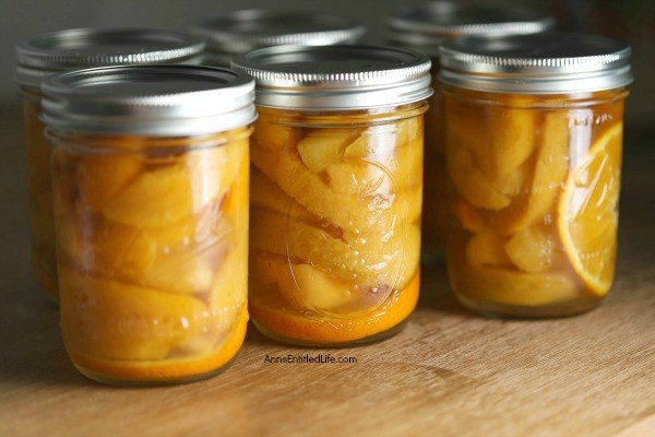 Canned Drunken Vanilla Bourbon Peaches Recipe. Canning peaches is a delicious way to preserve your fresh fruit peaches to eat when the peach season is over. This terrific drunken vanilla bourbon peaches water bath canning recipe is a great way to process your peaches. Can now, enjoy later!