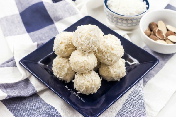 No-Bake Coconut Balls Recipe. It is a cookie! It is a candy! It is two treats in one. This is an easy to make, creamy and delicious no-bake coconut ball recipe with a nutty surprise in the middle. These coconut balls are delightful sweet treat your whole family will enjoy. Yum! 