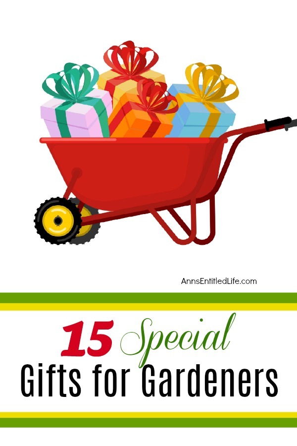 A red wheelbarrow filled with colorful presents.