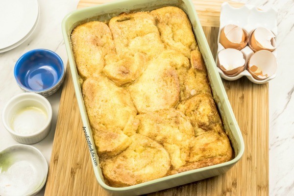 Caramel-Soaked Overnight French Toast Casserole Recipe. This caramel-soaked overnight French toast casserole recipe is the perfect dish to make when you want something that is great tasting and simple to put together. You prepare this overnight breakfast casserole the evening before, refrigerate, and then pop in the oven the next morning. A true wake and bake French toast casserole your whole family will love.