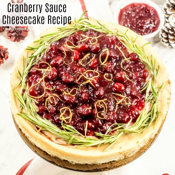 Cranberry Sauce Cheesecake Recipe. This delicious cheesecake is perfect for holiday dinners, parties, and get-togethers. It is a creamy and delectable cheesecake with just a touch of tartness and spice from the gingerbread crust. Go ahead, delight your taste buds with this Cranberry Sauce Cheesecake this holiday season!