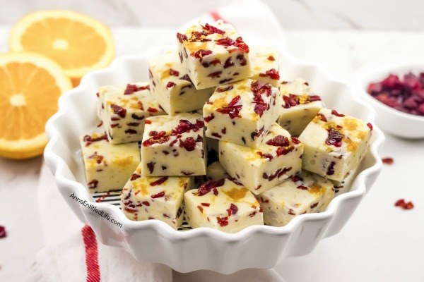 Cranberry Orange Fudge Recipe. Cranberry and orange is a terrific pairing and this sweet, creamy, and delicious fudge recipe incorporates that fantastic taste combination for a perfect holiday fudge recipe. Using just five-ingredients, this fabulous cranberry orange fudge recipe comes together quickly. This is a wonderful holiday sweet treat.