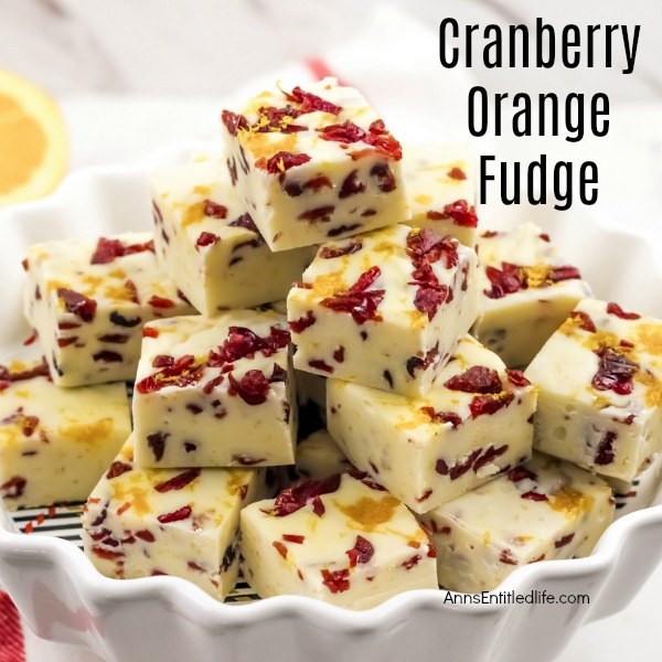 Cranberry Orange Fudge Recipe. Cranberry and orange is a terrific pairing, and this sweet, creamy, and delicious fudge recipe incorporates that fantastic taste combination for a perfect holiday fudge recipe. Using just five ingredients, this fabulous cranberry orange fudge recipe comes together quickly. This is a wonderful holiday sweet treat.