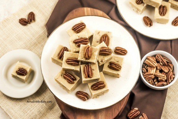 Pecan Pie Fudge Recipe. If you like pecan pie you are going to love the sweet maple-pecan taste of this terrific pecan pie fudge recipe. This sweet, pecan filled fudge recipe tastes just like your favorite pecan pie. Great for homemade gifts, your holiday dessert tray, or a special treat for your family, this is one outstanding fudge recipe.