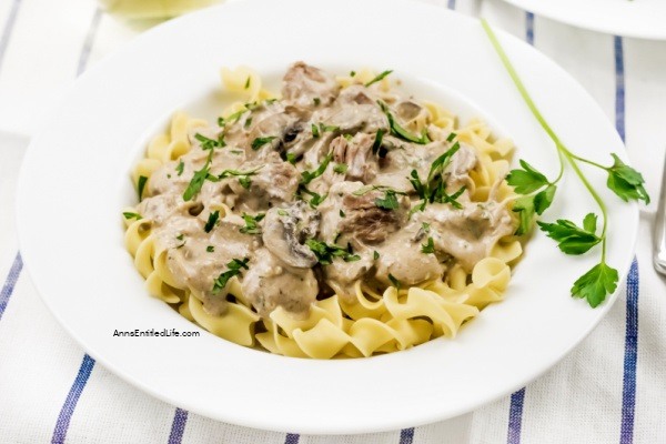 Easy Slow Cooker Beef Stroganoff Recipe. This easy-to-make Slow Cooker Beef Stroganoff Recipe makes dinner a breeze. Delicious and creamy with meat so tender you can cut it with a fork, your family will definitely be asking for seconds!