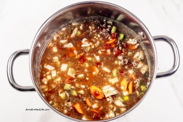 Beef Barley Soup Recipe. This hearty beef barley soup recipe is delicious and satisfying. It is filling enough to be a meal. Ground or cubed beef, carrots, onions, and celery along with an array of spices and barley make up this best tasting Beef Barley soup!