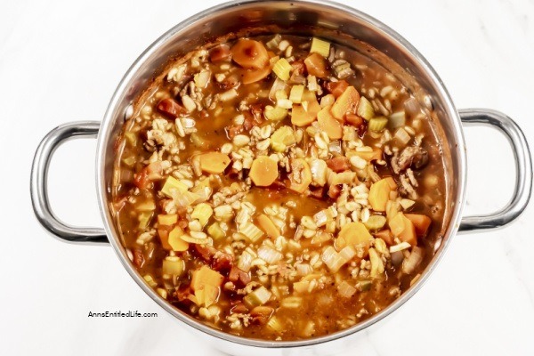 Beef Barley Soup Recipe. This hearty beef barley soup recipe is delicious and satisfying. It is filling enough to be a meal. Ground or cubed beef, carrots, onions, and celery along with an array of spices and barley make up this best tasting Beef Barley soup!
