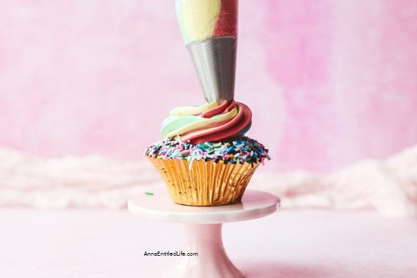 Rainbow Party Chocolate Cupcakes Recipe. If you are looking for an adorable dessert for a celebration, these Rainbow Party Chocolate Cupcakes are a perfect choice! Rich, decadent chocolate cupcakes are topped with a rainbow, classic buttercream frosting that is out of this world. This dessert is sure to be a crowd-pleaser, whether you are baking for a party or family and friends.